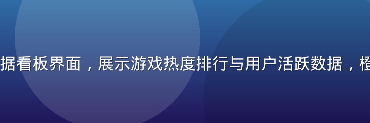 h游平台数据看板界面，展示游戏热度排行与用户活跃数据，橙色主题风格